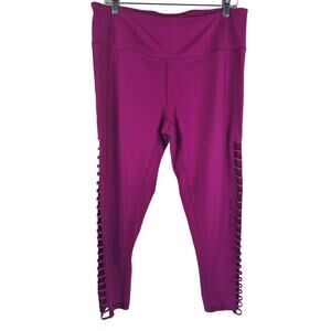 Victoria Secret Sport Knockout Slatted Side Pink Athletic Athleisure Legging XL